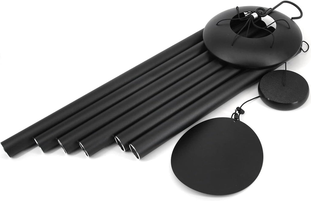 ASTARIN 45 in Memorial Wind Chimes Large with 6 Heavy Tubes, Large Deep Tone Wind Chimes Outdoor for Garden Hanging Décor,Sympathy Gifts. Black