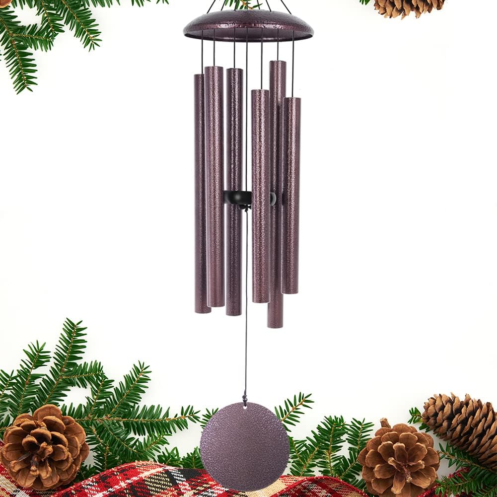 ASTARIN 45 in Memorial Wind Chimes Large with 6 Heavy Tubes, Large Deep Tone Wind Chimes Outdoor for Garden Hanging Décor,Sympathy Gifts. Black