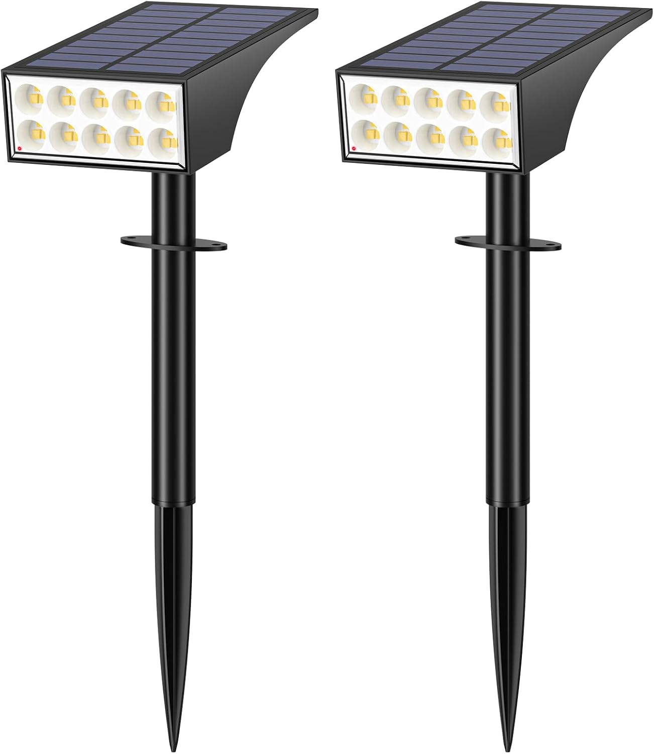 Solar Lights Outdoor Waterproof IP65, [12 Pack/4 Modes] Spot Solar Light for Outside, Dusk to Dawn LED Solar Powered Yard Garden Landscape Lighting Spotlights for Path Patio Walkway, Warm White