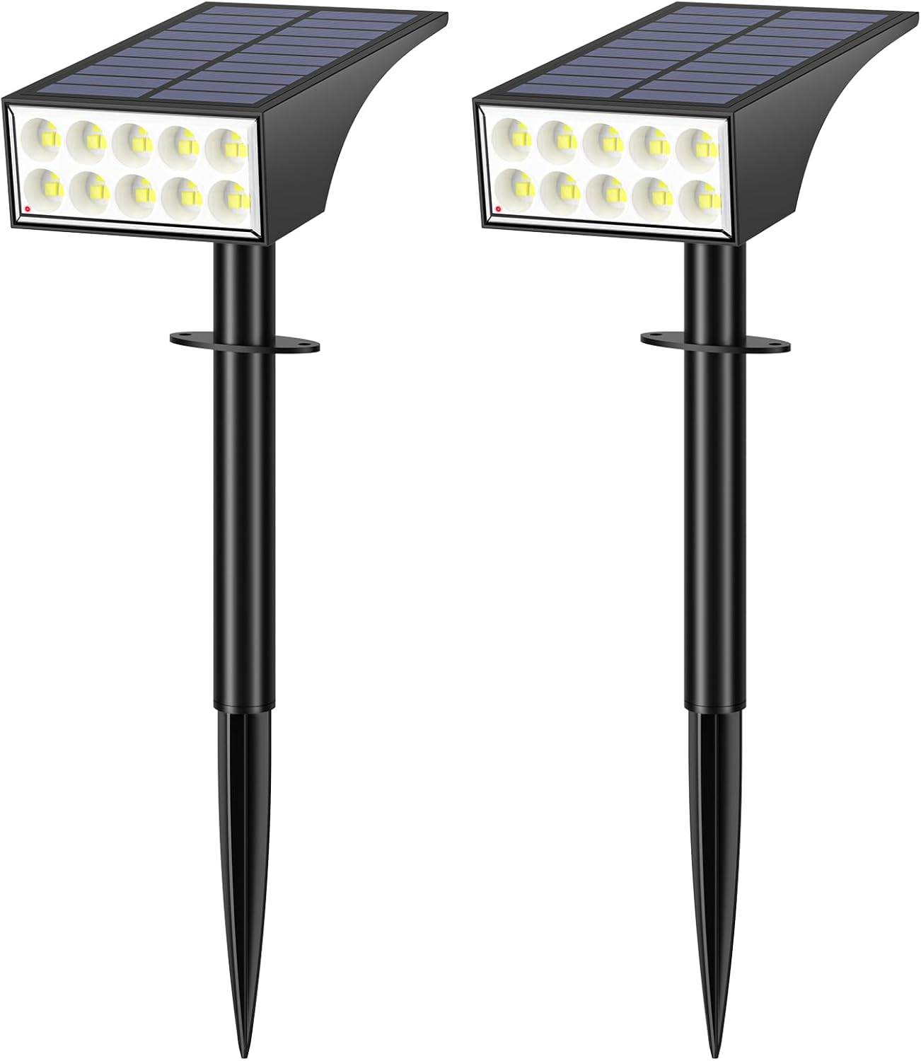 Solar Lights Outdoor Waterproof IP65, [12 Pack/4 Modes] Spot Solar Light for Outside, Dusk to Dawn LED Solar Powered Yard Garden Landscape Lighting Spotlights for Path Patio Walkway, Warm White