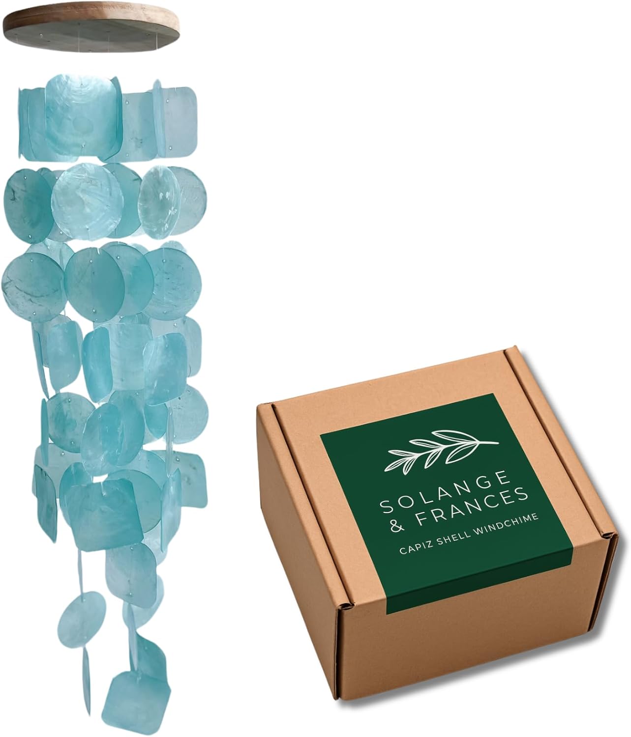 Solange & Frances Turquoise Sea Glass Wind Chimes for Outside - Ideal Gifts for Women Who Have Everything, Unique, White Elephant Gifts for Mom and Dad, Outdoor Christmas Decorations