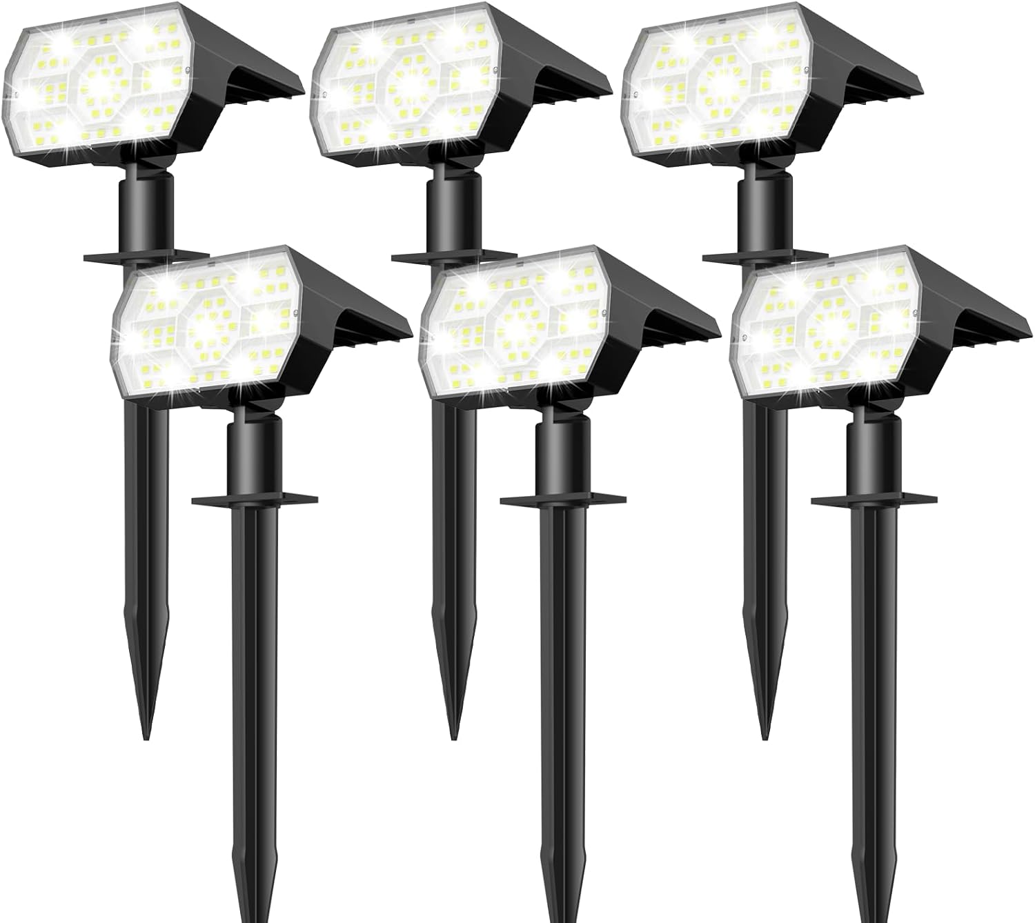 NYMPHY Solar Lights Outdoor Waterproof IP68, 56 LED 3 Lighting Modes Solar Powered Garden Yard Spot Solar Lights for Outside Landscape- 4 Pack (Cool White)