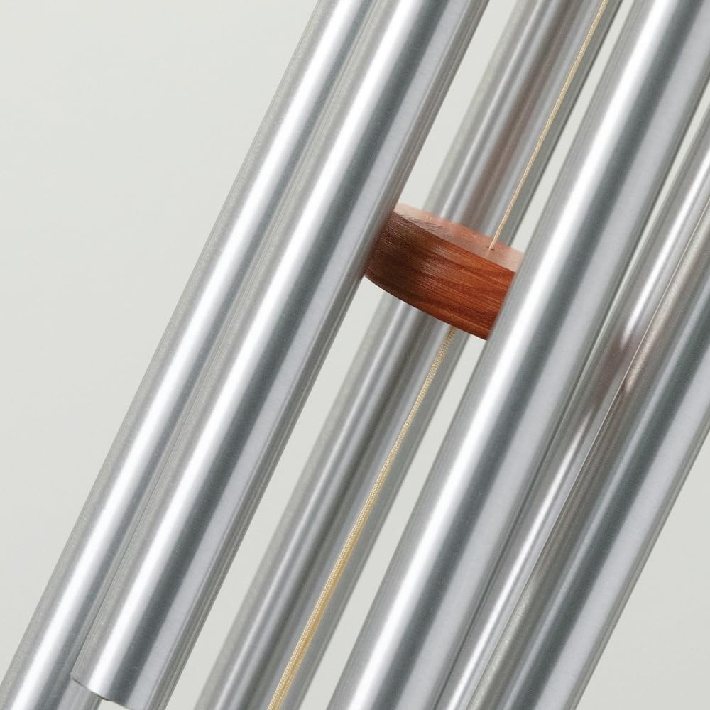 Woodstock Chimes Amazing Grace Wind Chime for Outside 24" Medium Silver,Outdoor Decor for Patio, Porch, Garden, Memorial Gift for Loved Ones AGMS