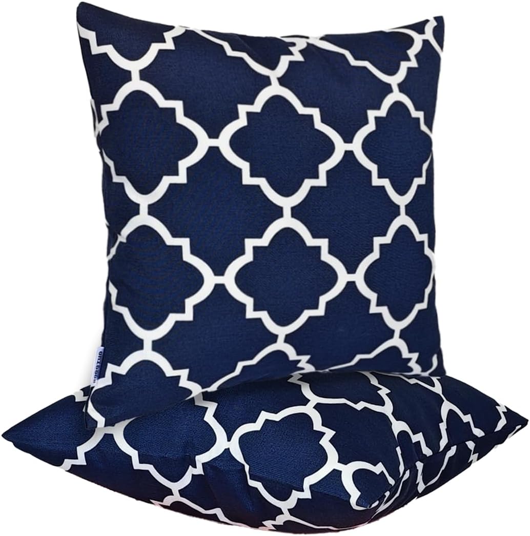 JMGBird Outdoor Pillows Waterproof Set of 2 Outdoor Throw Pillows with Insert Included 18×18 Inch Outdoor Pillow for Patio Furniture