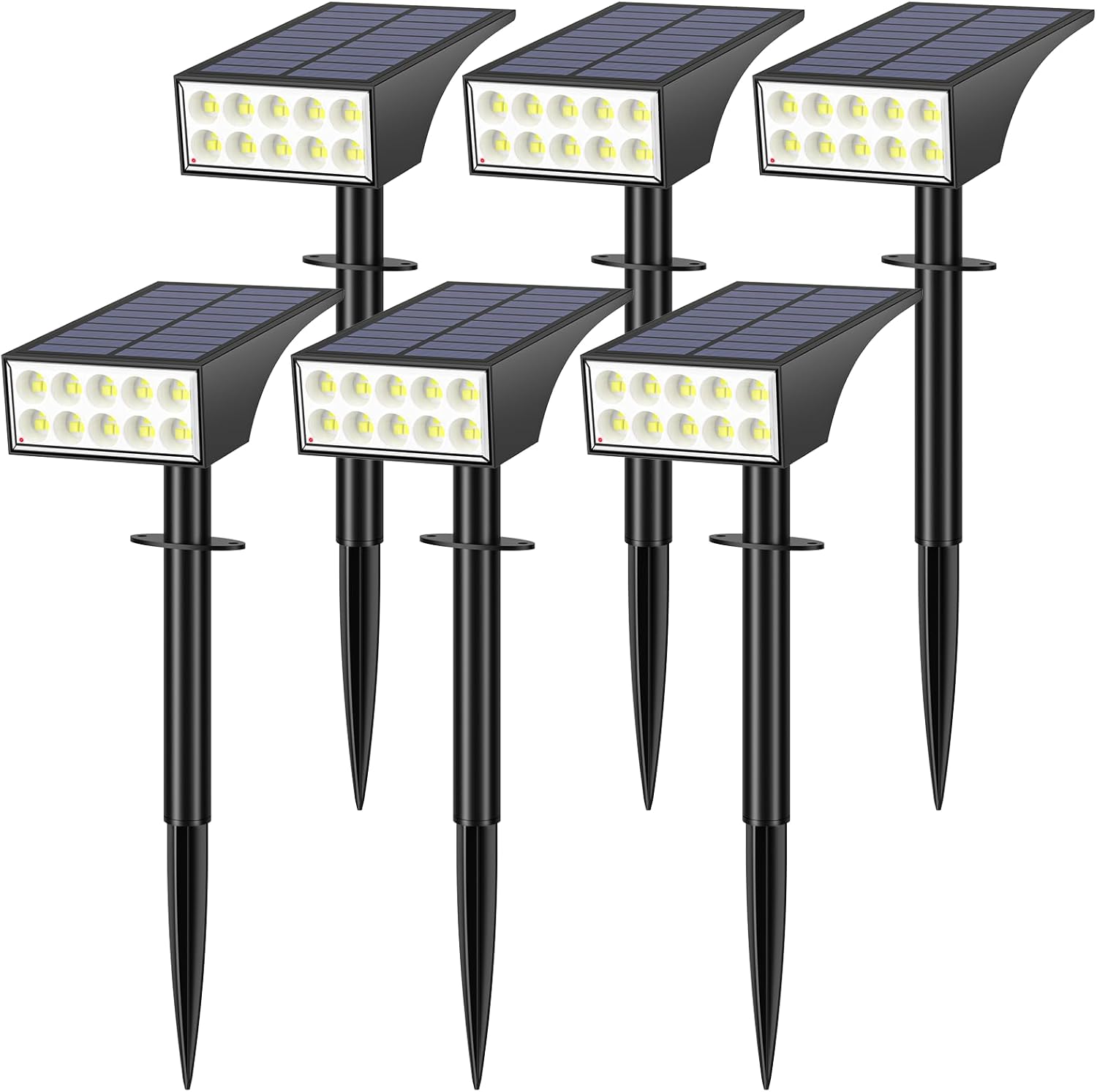 Solar Lights Outdoor Waterproof IP65, [12 Pack/4 Modes] Spot Solar Light for Outside, Dusk to Dawn LED Solar Powered Yard Garden Landscape Lighting Spotlights for Path Patio Walkway, Warm White
