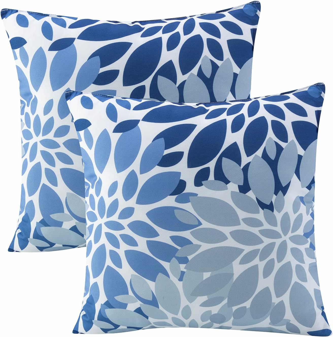 JMKaixin Outdoor Pillows, Pack of 2 Waterproof Decorative Throw Pillows with Inserts, 18”x18” Square Pillows for Couch, Sofa and Patio Furniture