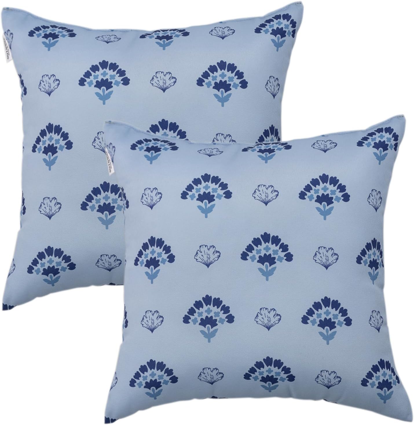 JMKaixin Outdoor Pillows, Pack of 2 Waterproof Decorative Throw Pillows with Inserts, 18”x18” Square Pillows for Couch, Sofa and Patio Furniture