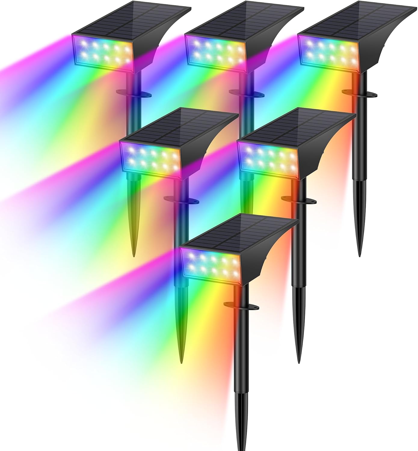 Solar Lights Outdoor Waterproof IP65, [12 Pack/4 Modes] Spot Solar Light for Outside, Dusk to Dawn LED Solar Powered Yard Garden Landscape Lighting Spotlights for Path Patio Walkway, Warm White