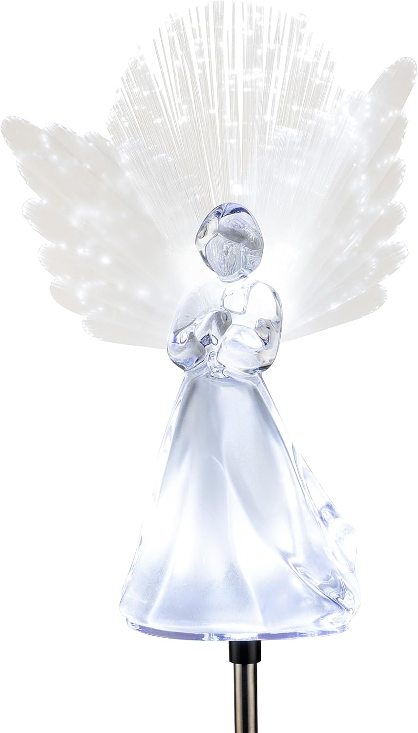 Alpine Corporation 34" Tall Outdoor Solar Powered Cross Pathway Light Stakes (Set of 2)