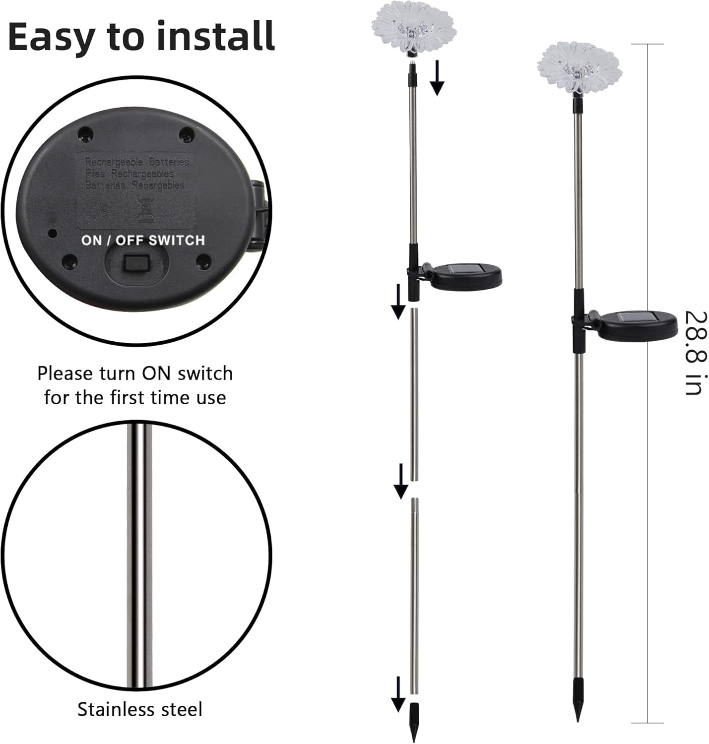 Glintoper 6 Pack Solar Garden Stake Lights Outdoor, Solar Butterfly Figurine Lights, Multi-Color Changing LED Landscape Lighting, Sparkling Star Flower Hummingbird Dragonfly Bee for Patio Yard Pathway