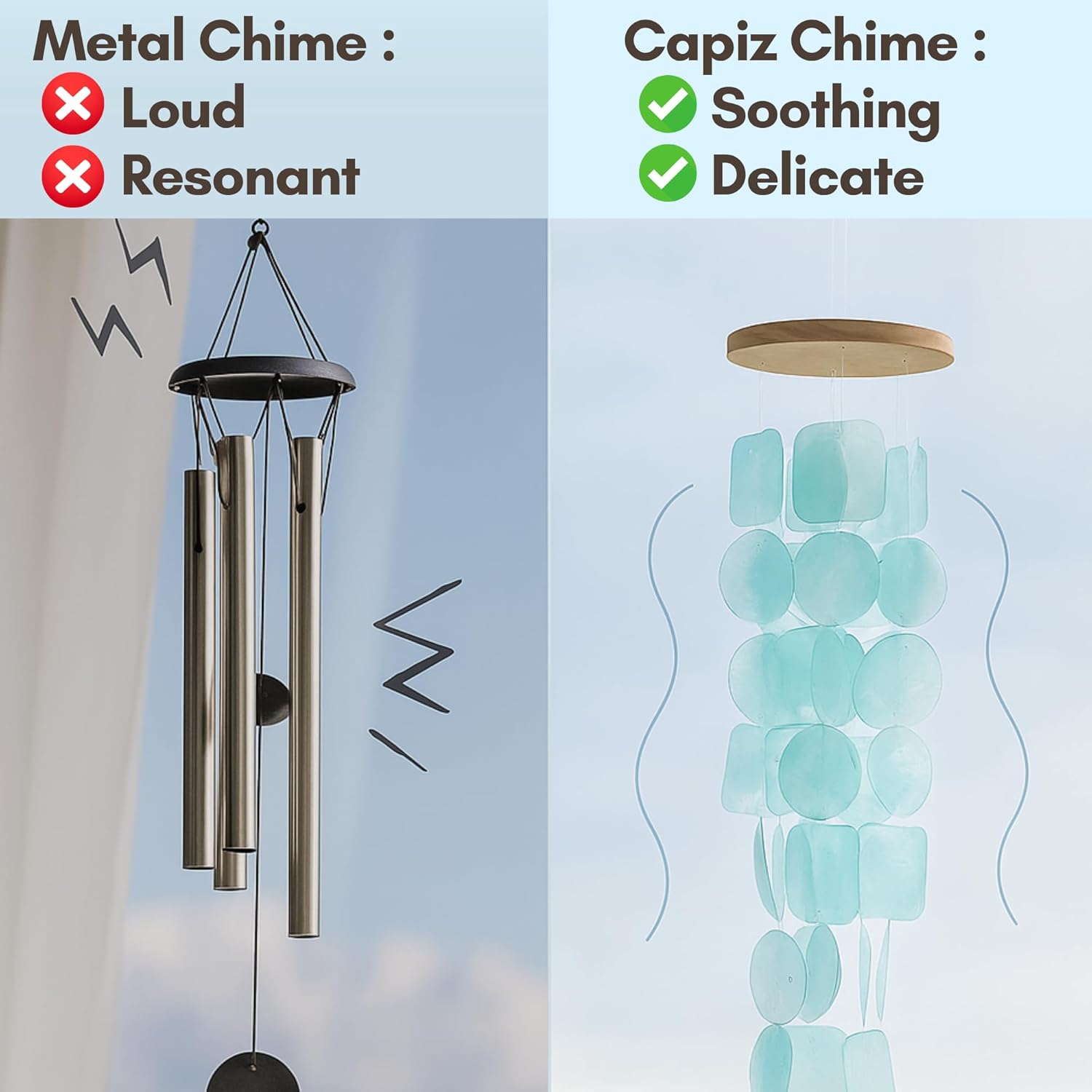 Solange & Frances Turquoise Sea Glass Wind Chimes for Outside - Ideal Gifts for Women Who Have Everything, Unique, White Elephant Gifts for Mom and Dad, Outdoor Christmas Decorations