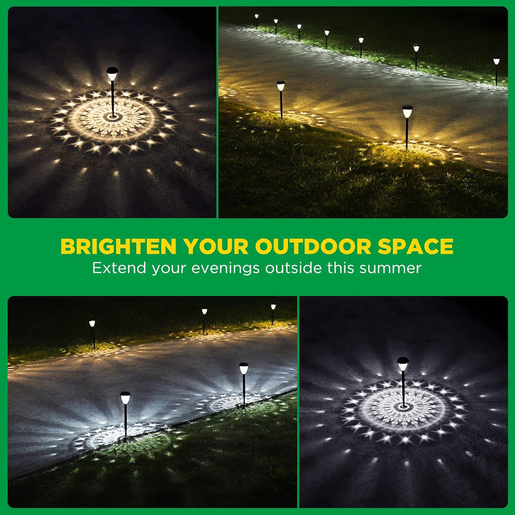 URAGO Super Bright Solar Lights, Waterproof 10 Pack, Dusk to Dawn Up to 12 Hrs Solar Powered Outdoor Pathway Garden Lights Auto On/Off, LED Landscape Lighting Decorative for Walkway Patio Yard