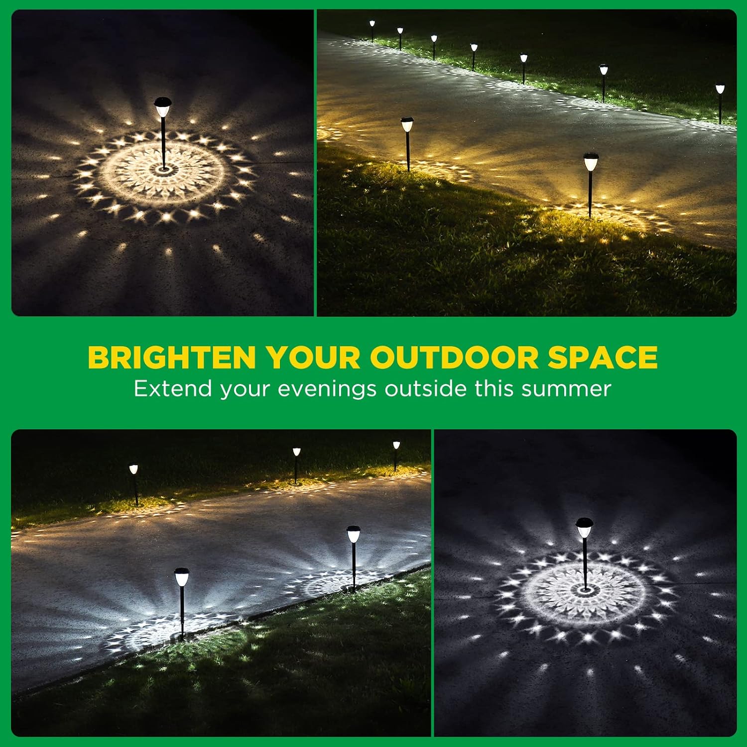 URAGO Super Bright Solar Lights, Waterproof 10 Pack, Dusk to Dawn Up to 12 Hrs Solar Powered Outdoor Pathway Garden Lights Auto On/Off, LED Landscape Lighting Decorative for Walkway Patio Yard
