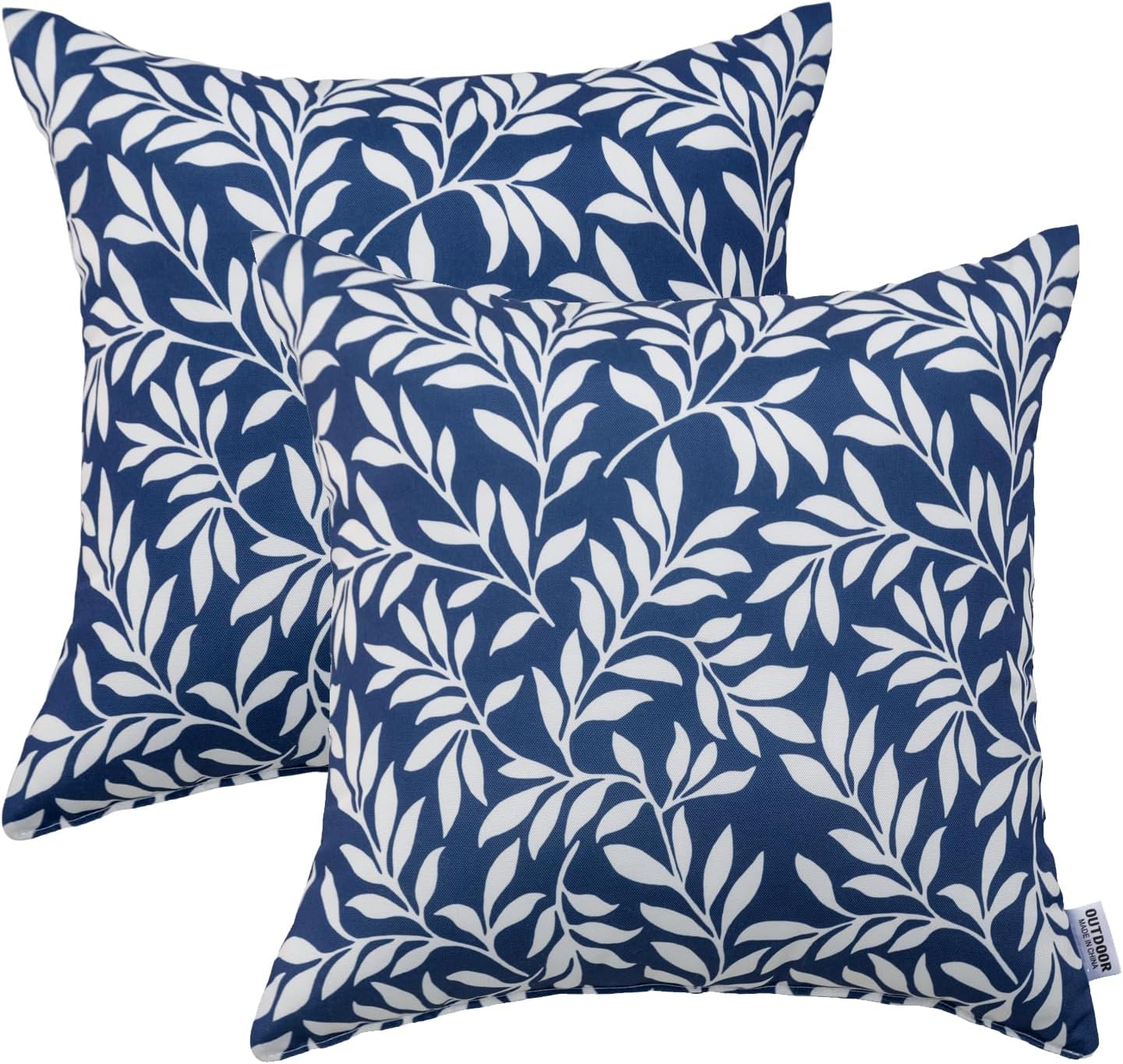 JMKaixin Outdoor Pillows, Pack of 2 Waterproof Decorative Throw Pillows with Inserts, 18”x18” Square Pillows for Couch, Sofa and Patio Furniture