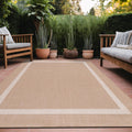 Bordered Outdoor Rug 6x9 Washable Outside Carpet for Indoor Patio Porch Waterproof Easy Cleaning Non Shedding Area Rugs Nut Brown - Black 6 x 9