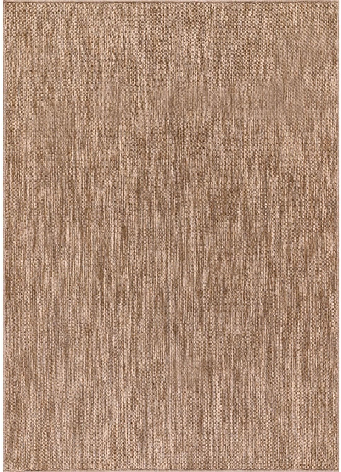 Washable Indoor Outdoor Rug 8x10 Weather Resistant Area Rugs Modern Solid Jute Rug for Porch Deck Balcony Backyard Patio Outside Carpet (8 X 10 Jute Beige)