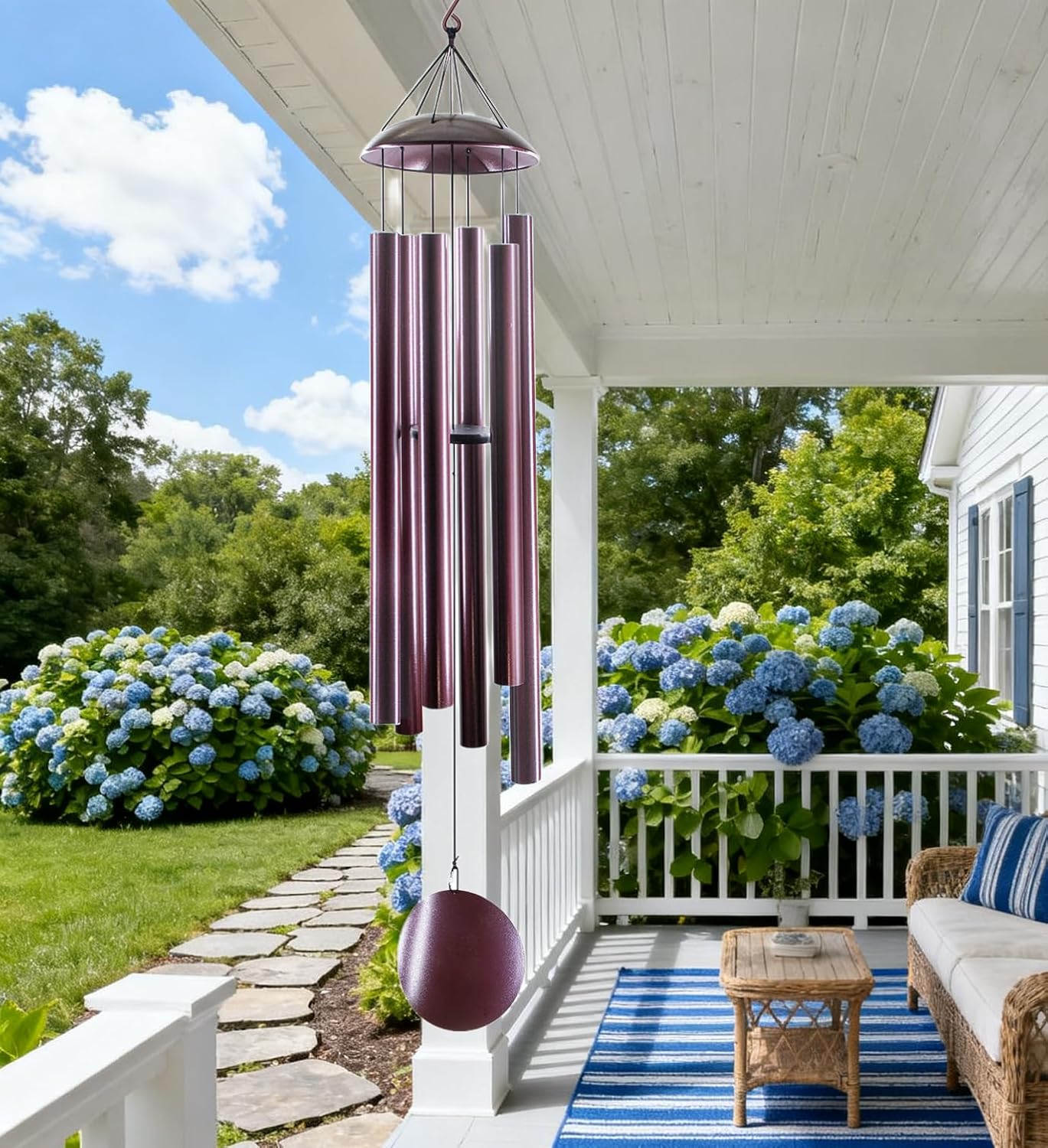 ASTARIN 45 in Memorial Wind Chimes Large with 6 Heavy Tubes, Large Deep Tone Wind Chimes Outdoor for Garden Hanging Décor,Sympathy Gifts. Black