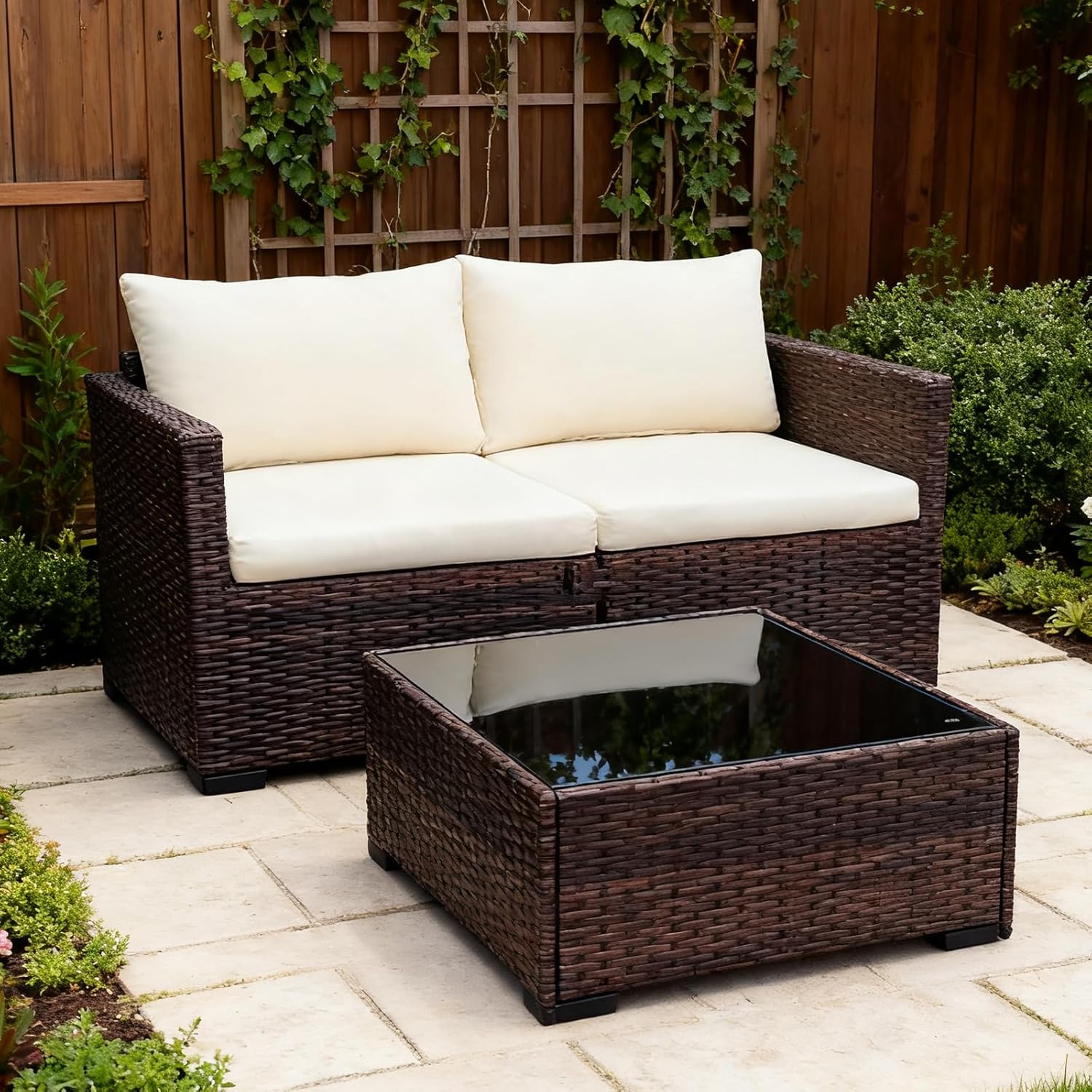 4 PCS Outdoor Cushion Covers, Patio Cushion Slipcovers Replacement Waterproof with Zipper for Outdoor Patio Furniture Cushion Covers, Washable Reusable Furniture Protector (Beige, 24*24*4 in)