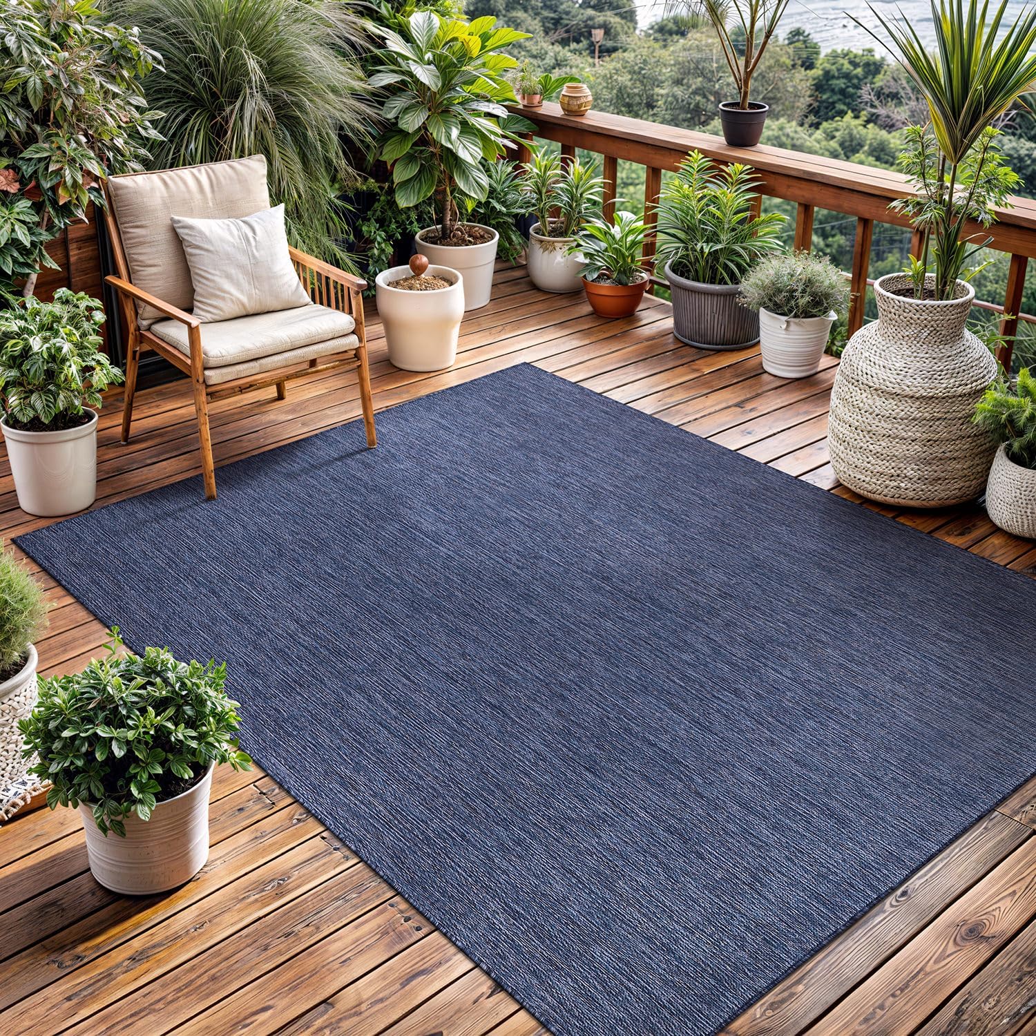 Washable Indoor Outdoor Rug 8x10 Weather Resistant Area Rugs Modern Solid for Porch Deck Balcony Backyard Patio Outside Carpet (8 X 10 Silver Grey)