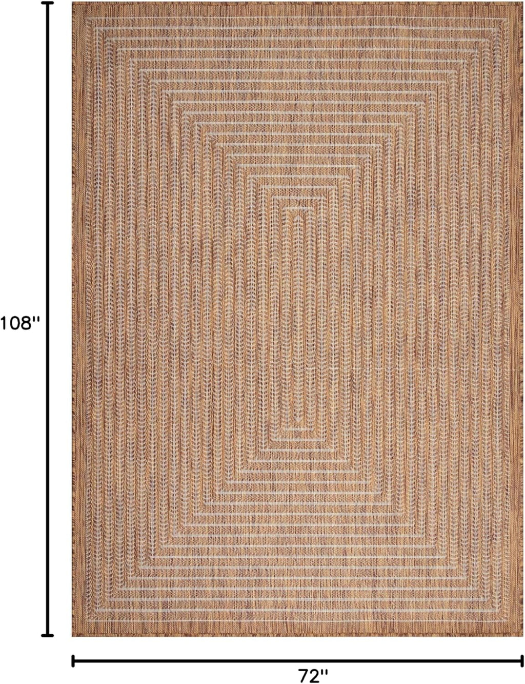 Adiva Rugs Outdoor Indoor Area Rug, Weather Resistant, Easy to Clean, Stain Resistant Floor Mat for Dining Room, Backyard, Deck, Patio (Wooden, 6' x 9')