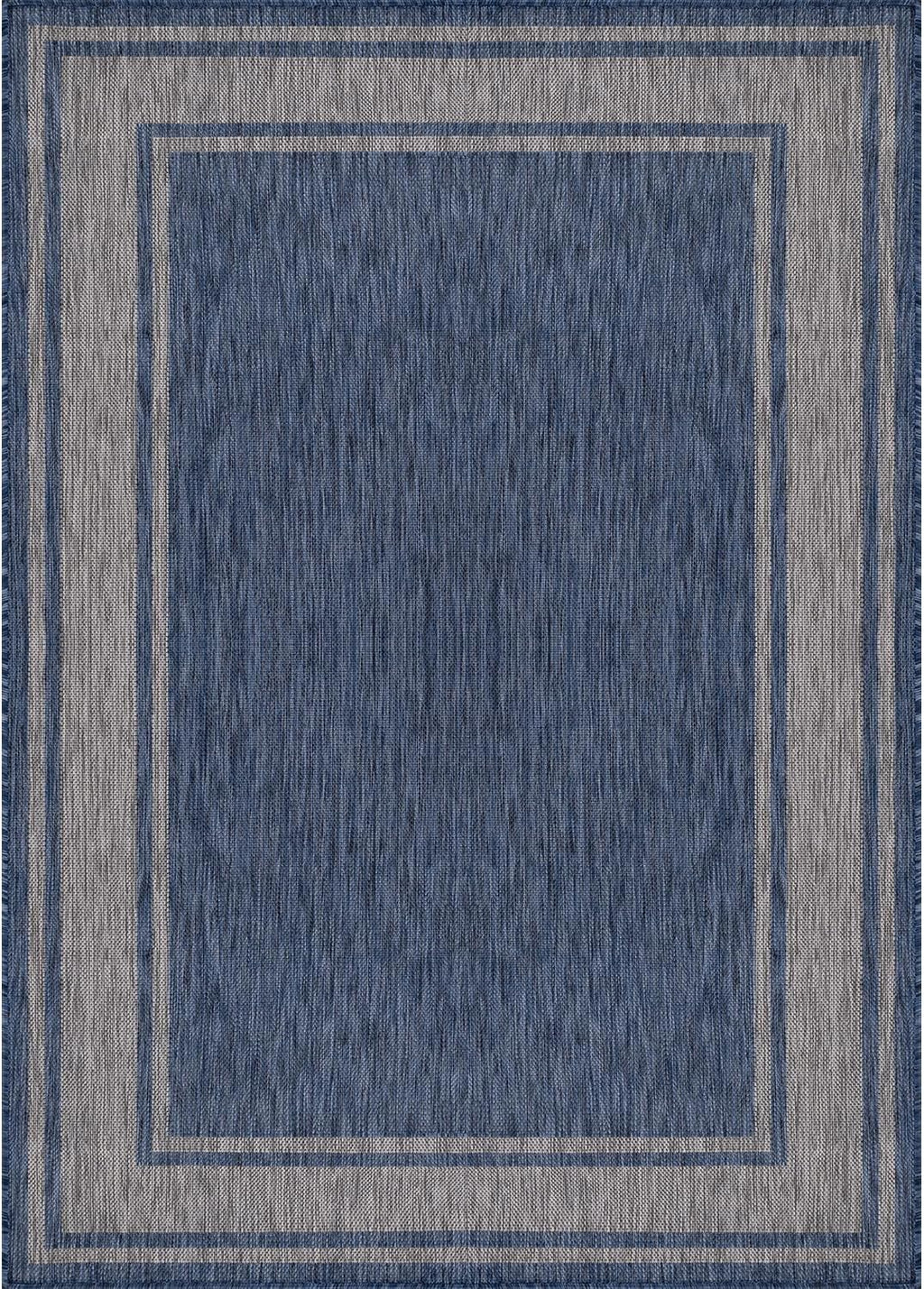 Beverly Rug Outdoor Rug 6x9 Modern Bordered Area Rugs for Indoor and Outdoor Patio Deck Porch Garden Waterproof Weather Sun Resistant Washable Outside Carpet (6 x 9 Navy)