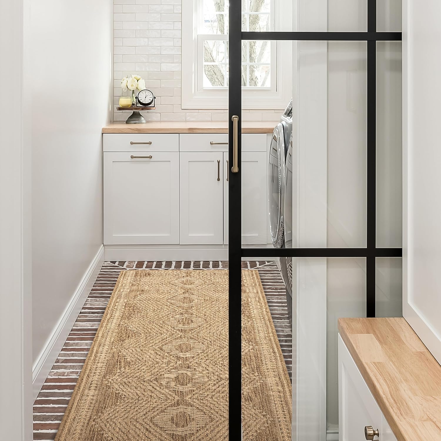 nuLOOM 5' x 8' Outdoor Tribal Geometric Area Rug, Stain Resistant, Weather Resistant, High Traffic, Patio, Balcony, Outside, Ranya Dark Grey