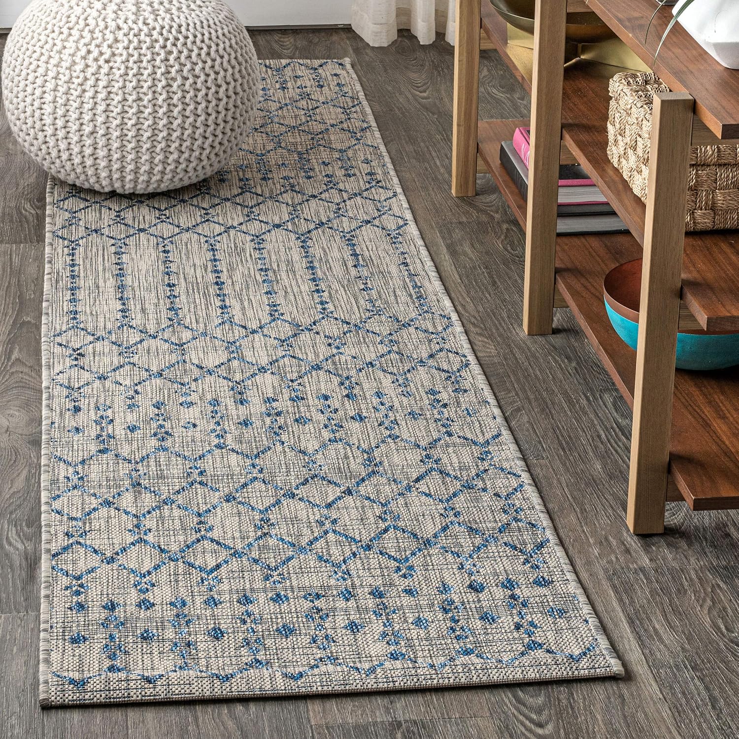 JONATHAN Y Moroccan Geometric Indoor Outdoor Area Rug 8X10 Natural/Black, Ourika Textured Weave for Backyard, Patio, Porch, Easy-Cleaning, High Traffic, Pet-Friendly, Non-Shedding (SMB108D-8)