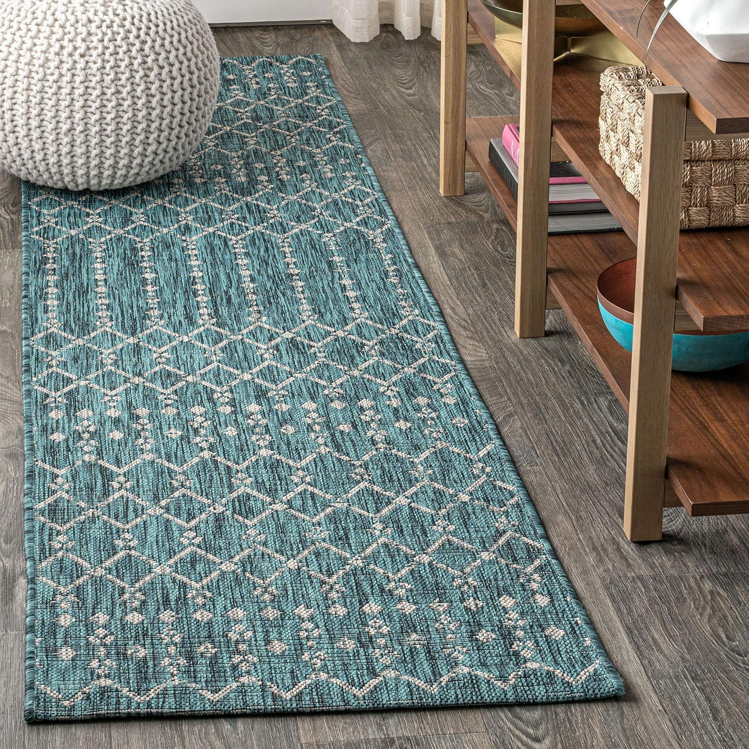 JONATHAN Y Moroccan Geometric Indoor Outdoor Area Rug 8X10 Natural/Black, Ourika Textured Weave for Backyard, Patio, Porch, Easy-Cleaning, High Traffic, Pet-Friendly, Non-Shedding (SMB108D-8)