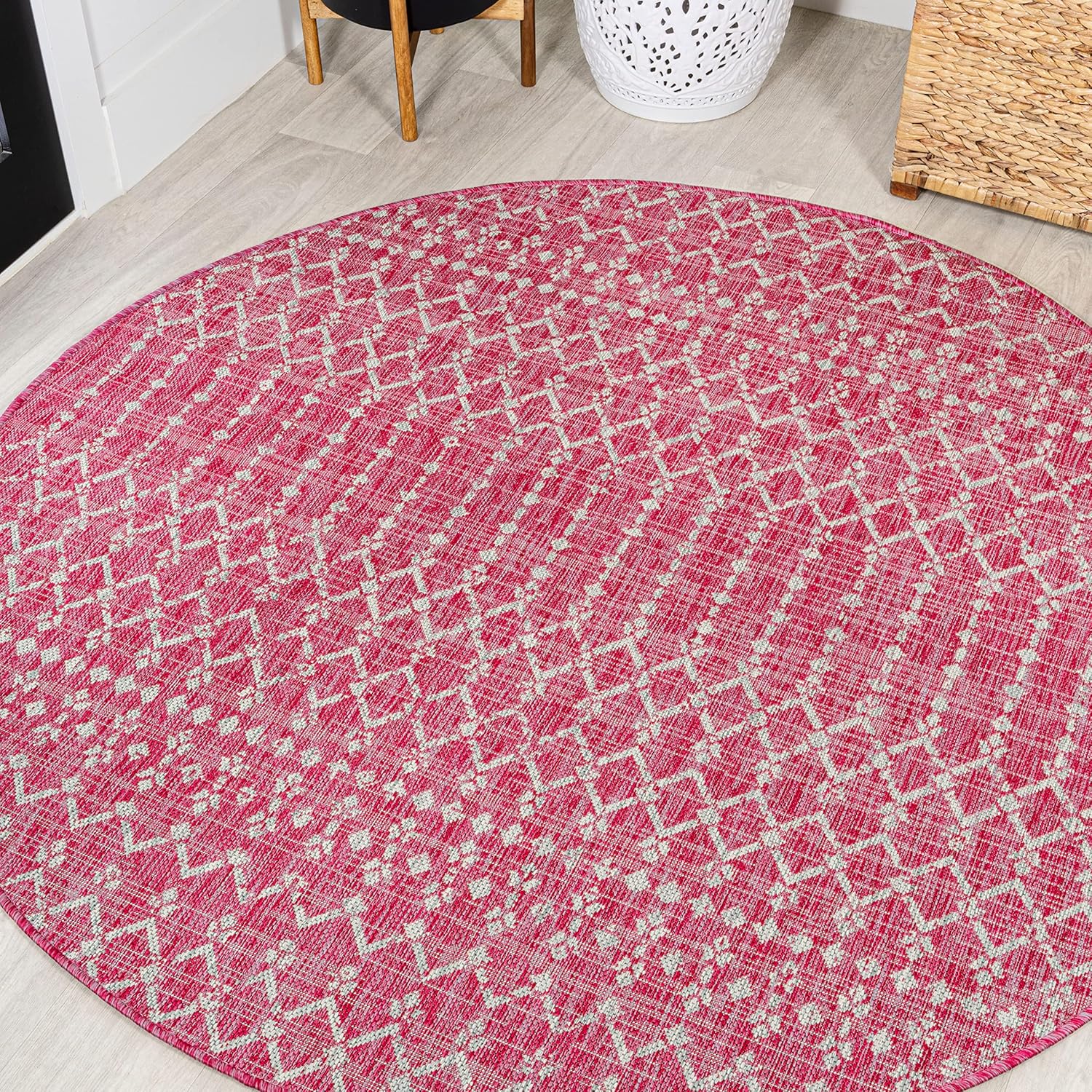 JONATHAN Y Moroccan Geometric Indoor Outdoor Area Rug 8X10 Natural/Black, Ourika Textured Weave for Backyard, Patio, Porch, Easy-Cleaning, High Traffic, Pet-Friendly, Non-Shedding (SMB108D-8)